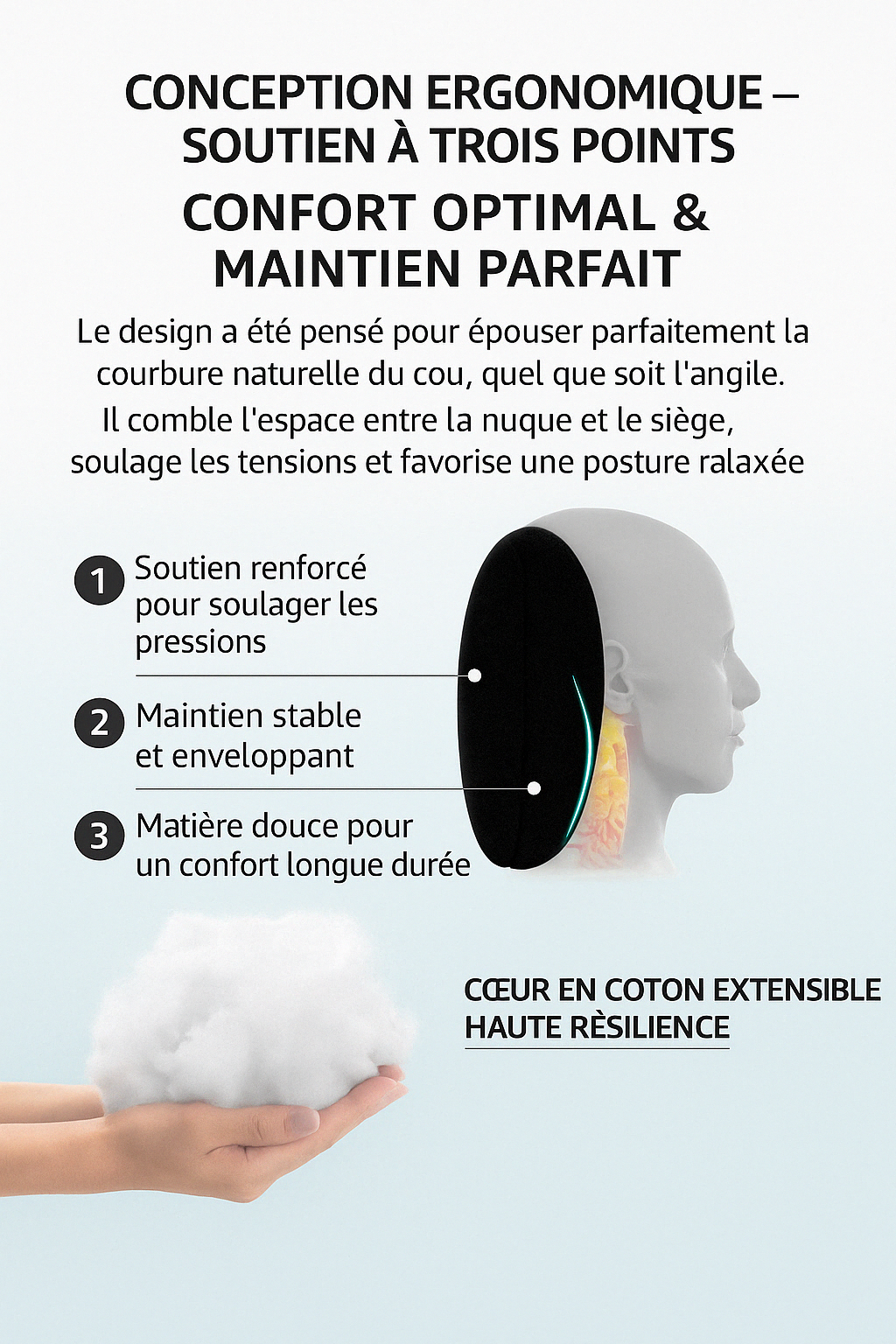 Coussin repose-tête confortable pour siège auto – Édition Mazda