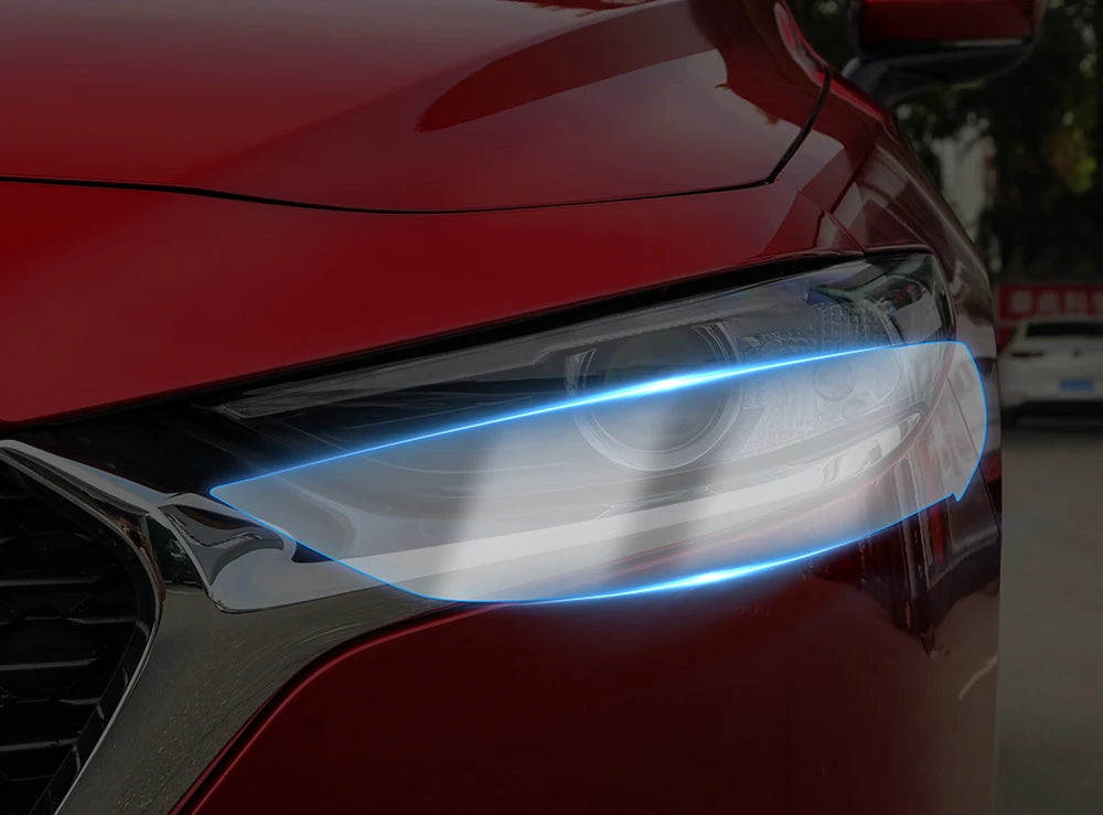 Film protecteur phare TPU transparent fumé Mazda 3 4ème génération 2019-2026 anti-UV - Mazdrive