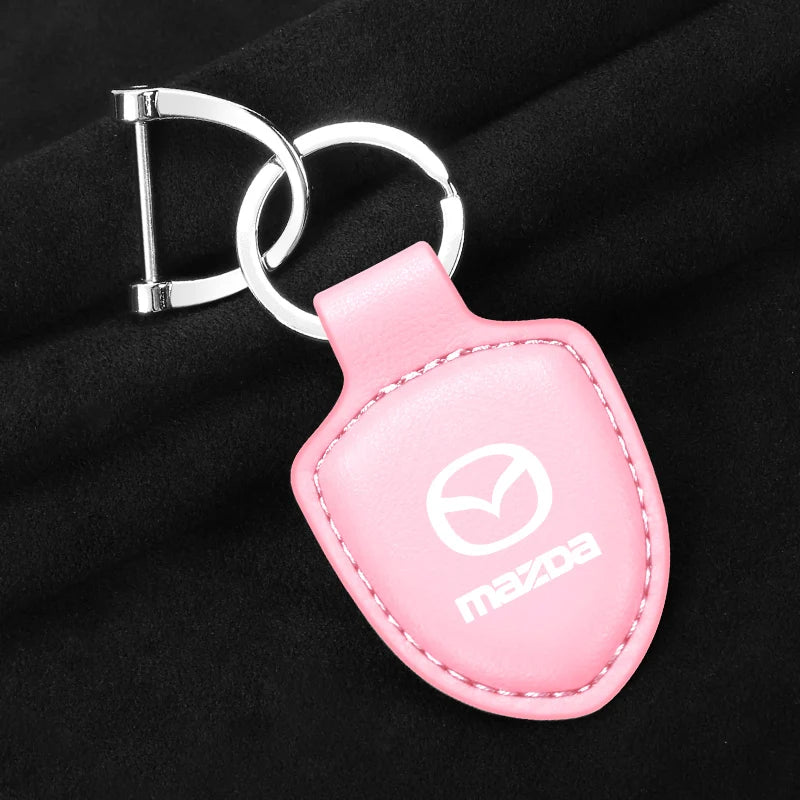 Porte-clés en cuir avec emblème - Édition Mazda