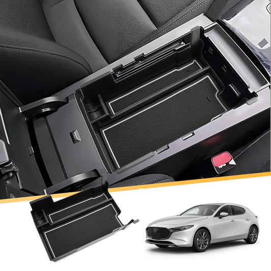 Organiseur d’accoudoir central avec tapis antidérapant profond