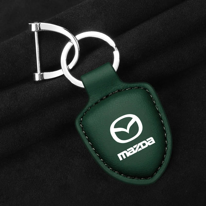 Porte-clés en cuir avec emblème - Édition Mazda