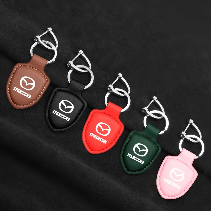 Porte-clés en cuir avec emblème - Édition Mazda