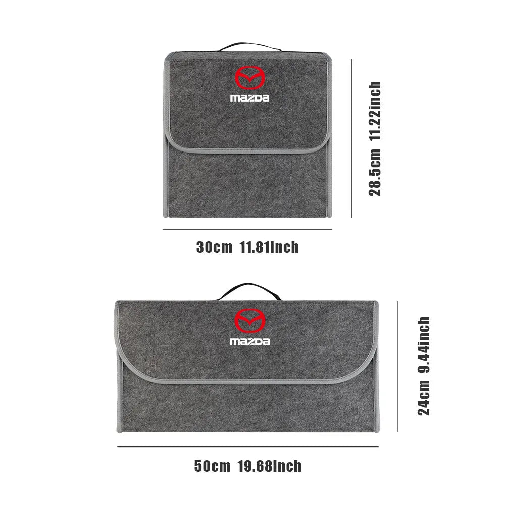 Boîte de rangement de coffre pliable en feutrine - Édition Mazda + MS