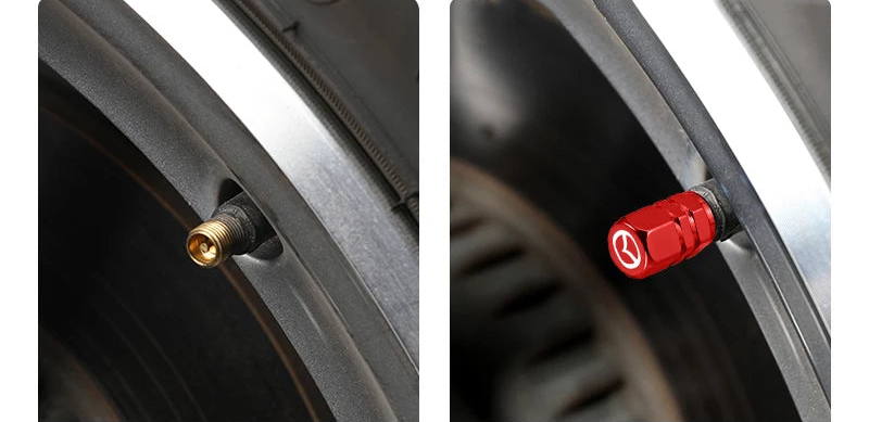 Capuchons de valve en métal coloré - Édition Mazda