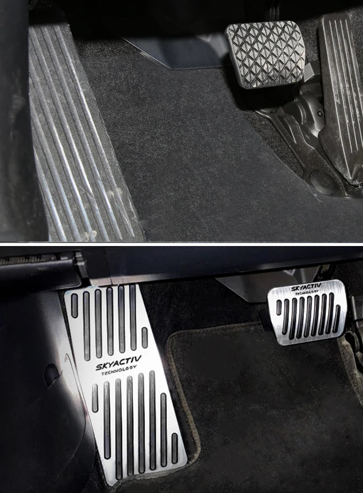 Couvre-pédales frein, accélérateur et repose-pied en aluminium pour transmission manuel et automatique