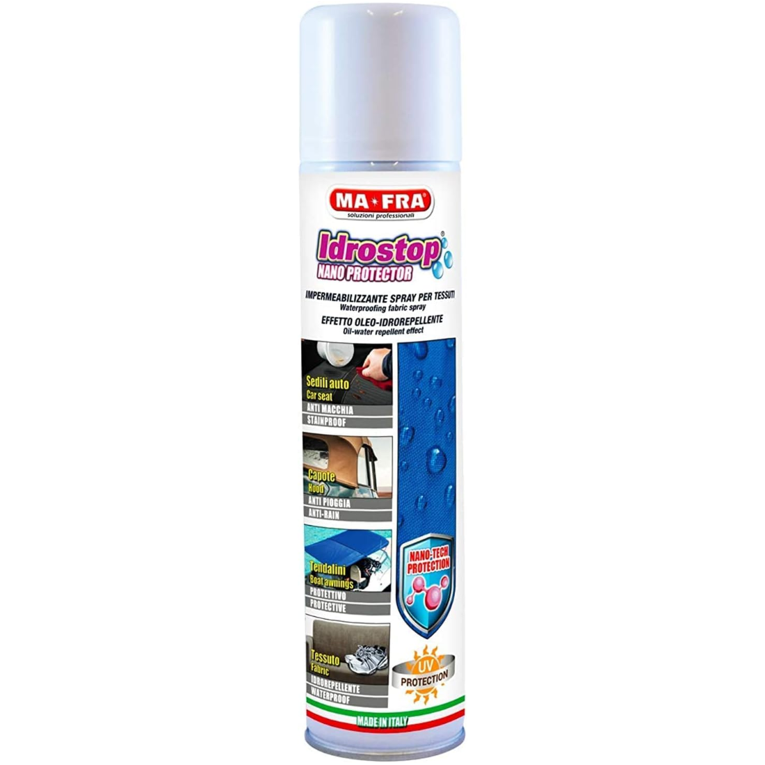 Mafra, Hydrostop – Spray Imperméabilisant Textiles 300ml 💧🛡️ | Hydrofuge & Oléofuge Anti-Taches – Protège Sièges & Capotes, Prévient Moisissures 🚗🧼