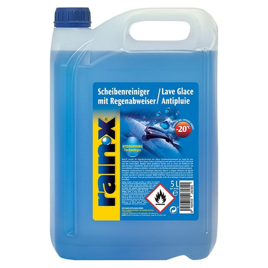 Rain-X Lave-Glace Hydrophobe 5L – Anti-Pluie Haute Performance 💦 Visibilité Maximale ❄️ Protège Jusqu’à -20°C, Sans Méthanol 🚘