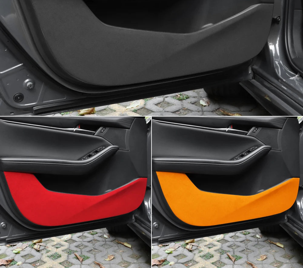 Protection anti-coup de pied en suédine pour portes