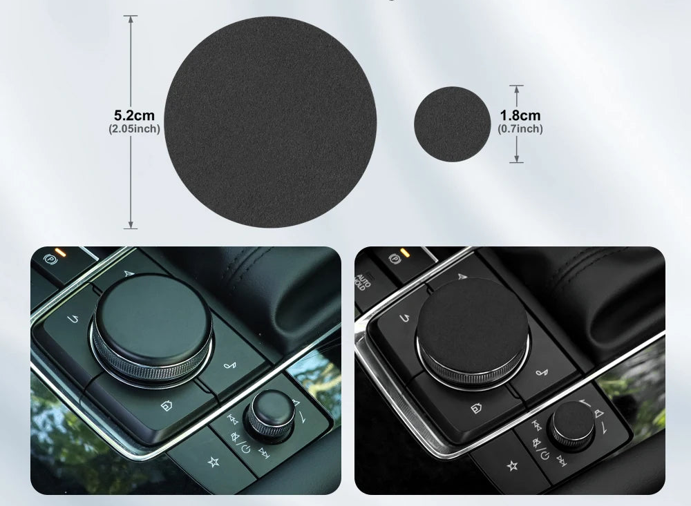 Protection garniture bouton central multimédia en suédine