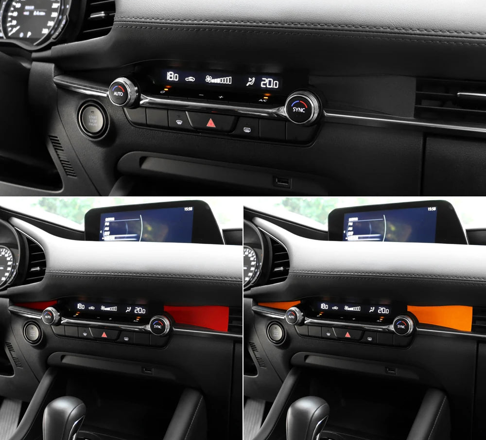 Protection garniture panneau sortie d’air tableau de bord en suédine