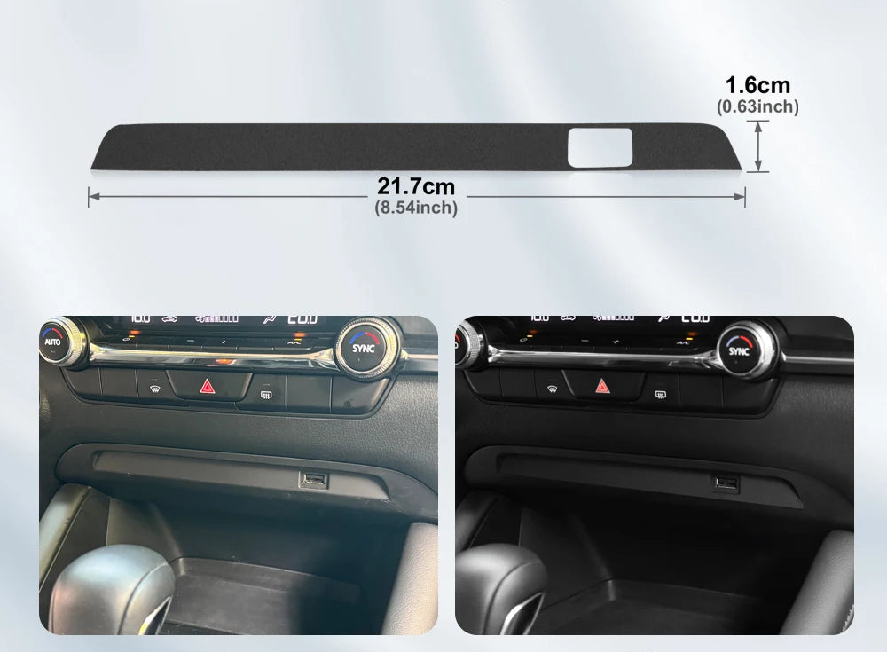 Protection garniture pour panneau USB console centrale en suédine