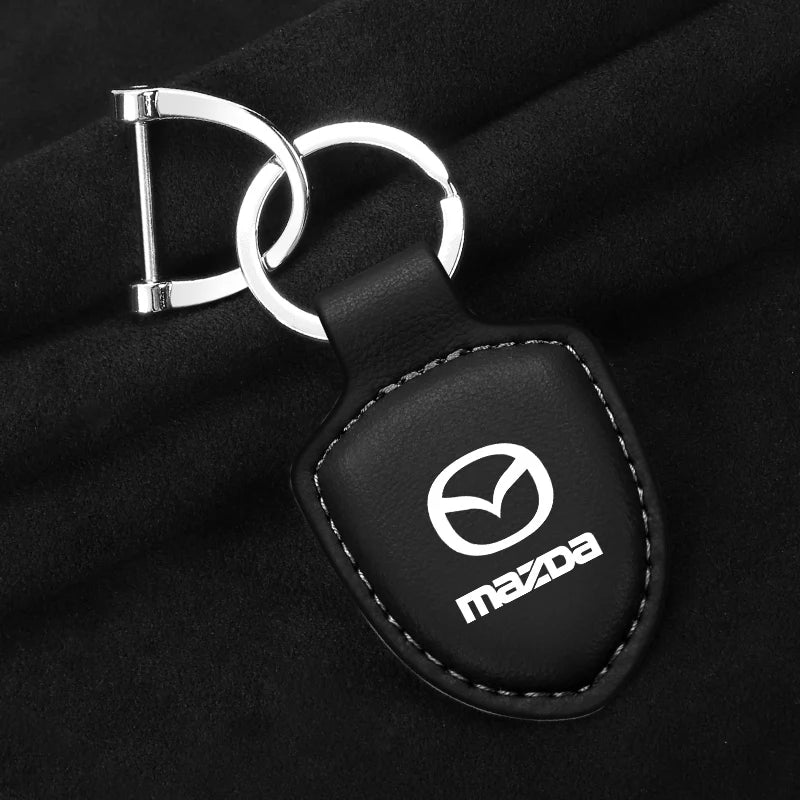 Porte-clés en cuir avec emblème - Édition Mazda