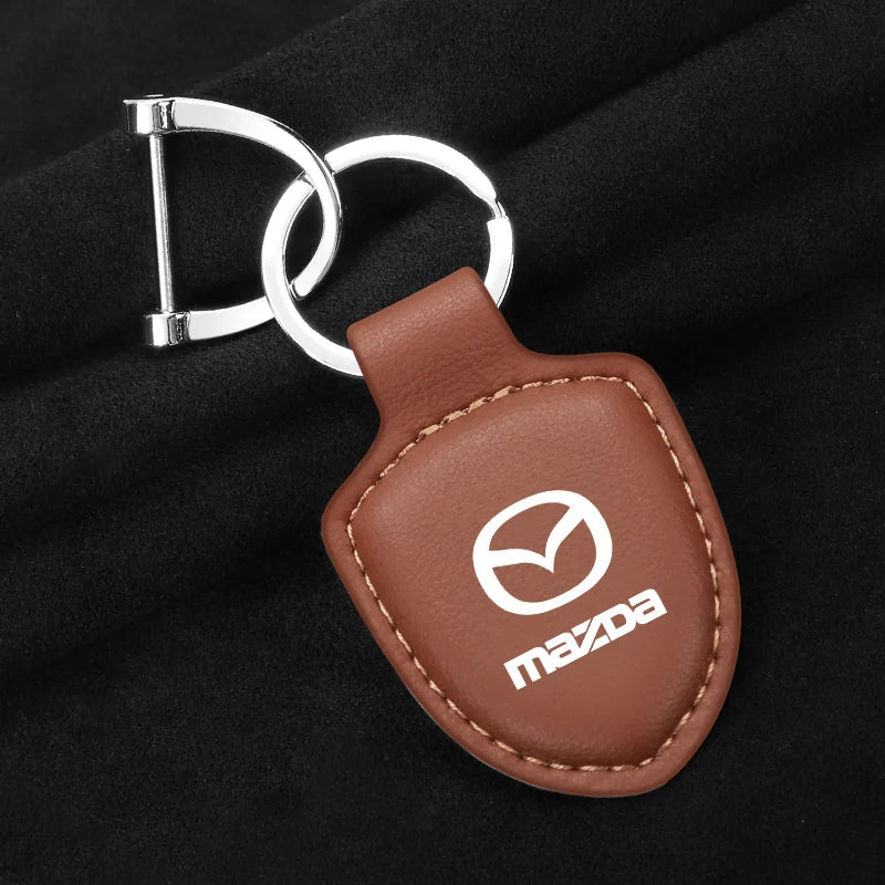 Porte-clés en cuir avec emblème - Édition Mazda