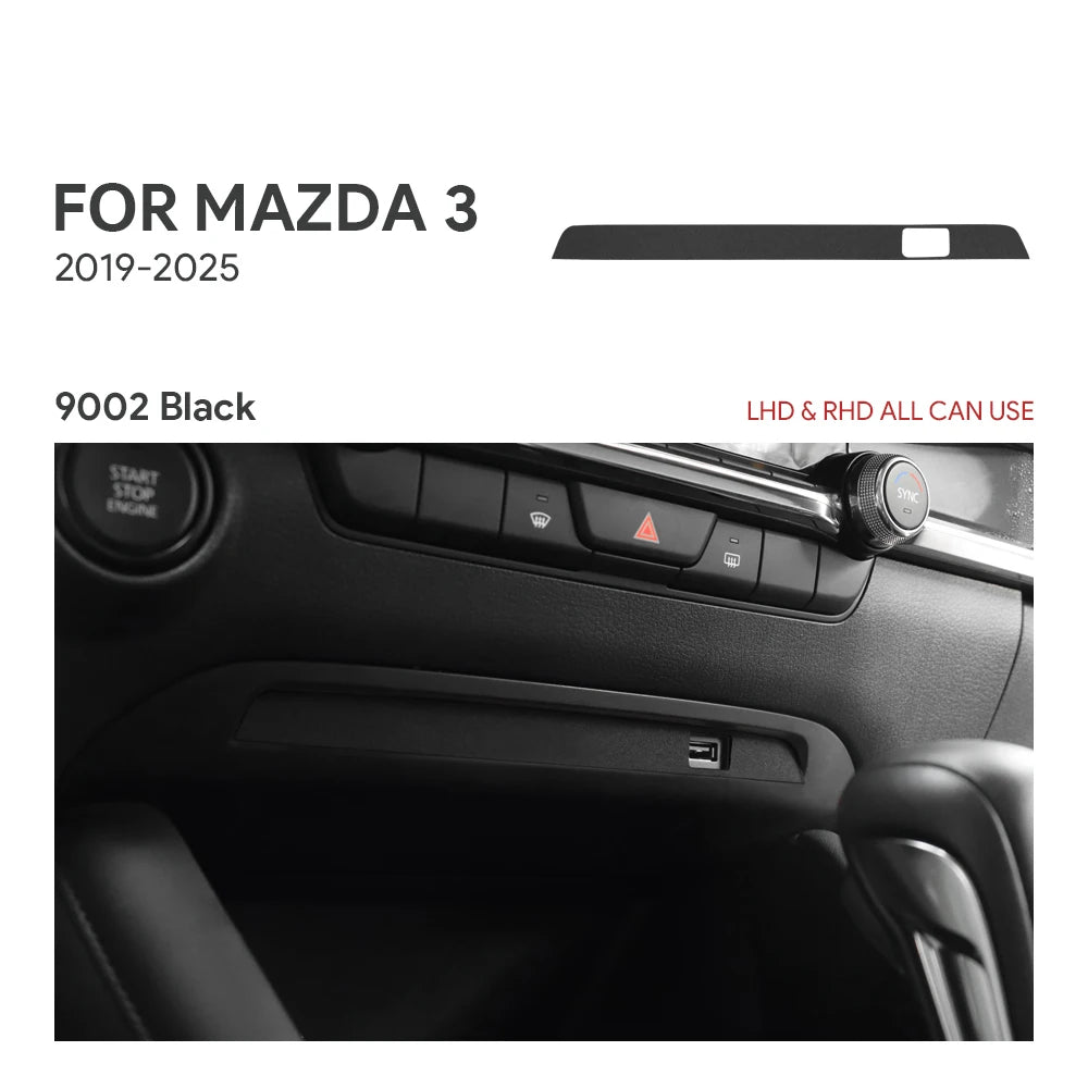 Protection garniture pour panneau USB console centrale en suédine