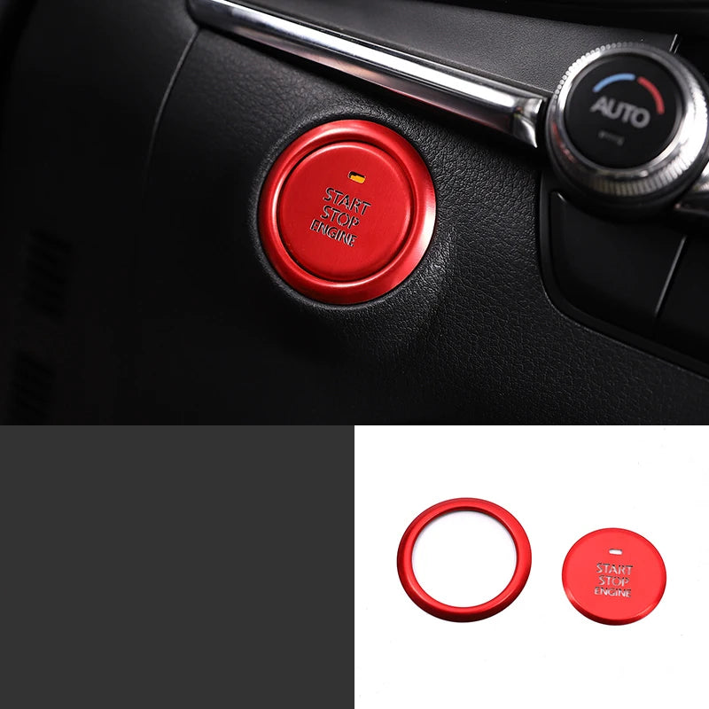 Anneau décoratif bouton start stop rouge noir tableau de bord Mazda 3 CX-30 - Mazdrive