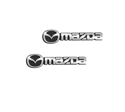 Autocollant métal 3D logo Mazda argent carrosserie 13mm édition premium - Mazdrive