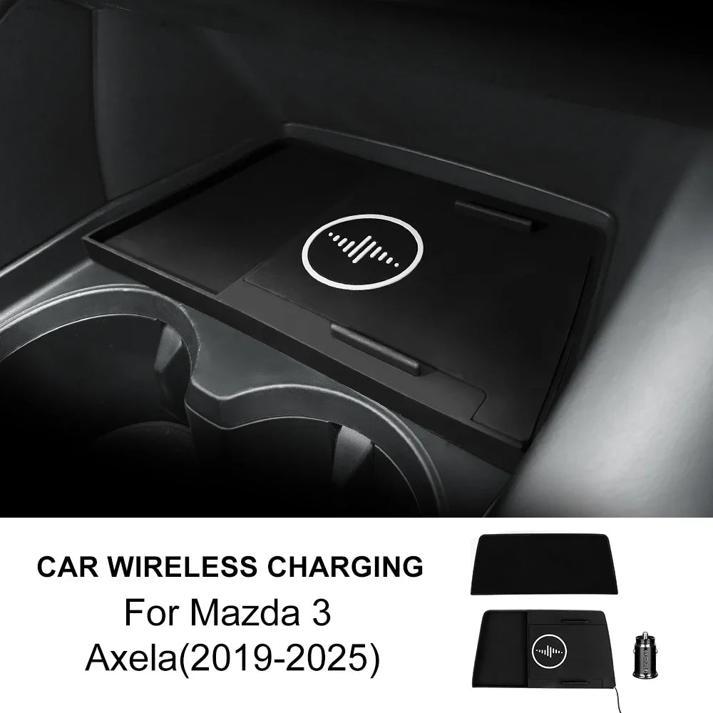 Chargeur sans fil 15W support PVC compatible Mazda 3 Axela 2019-2025 recharge rapide - Mazdrive