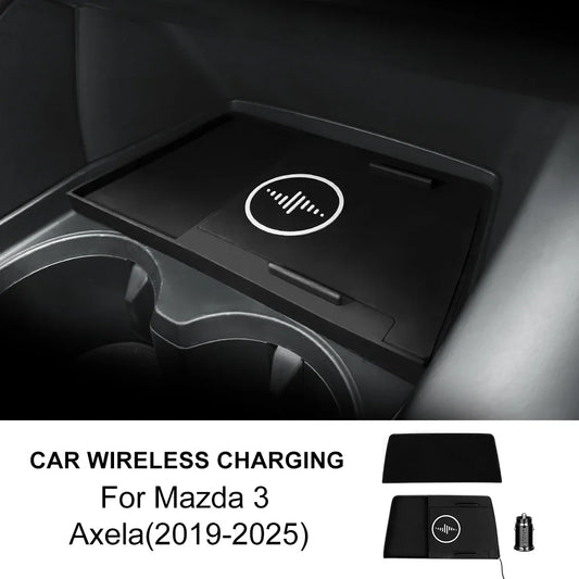 Chargeur sans fil 15W support PVC compatible Mazda 3 Axela 2019-2025 recharge rapide - Mazdrive