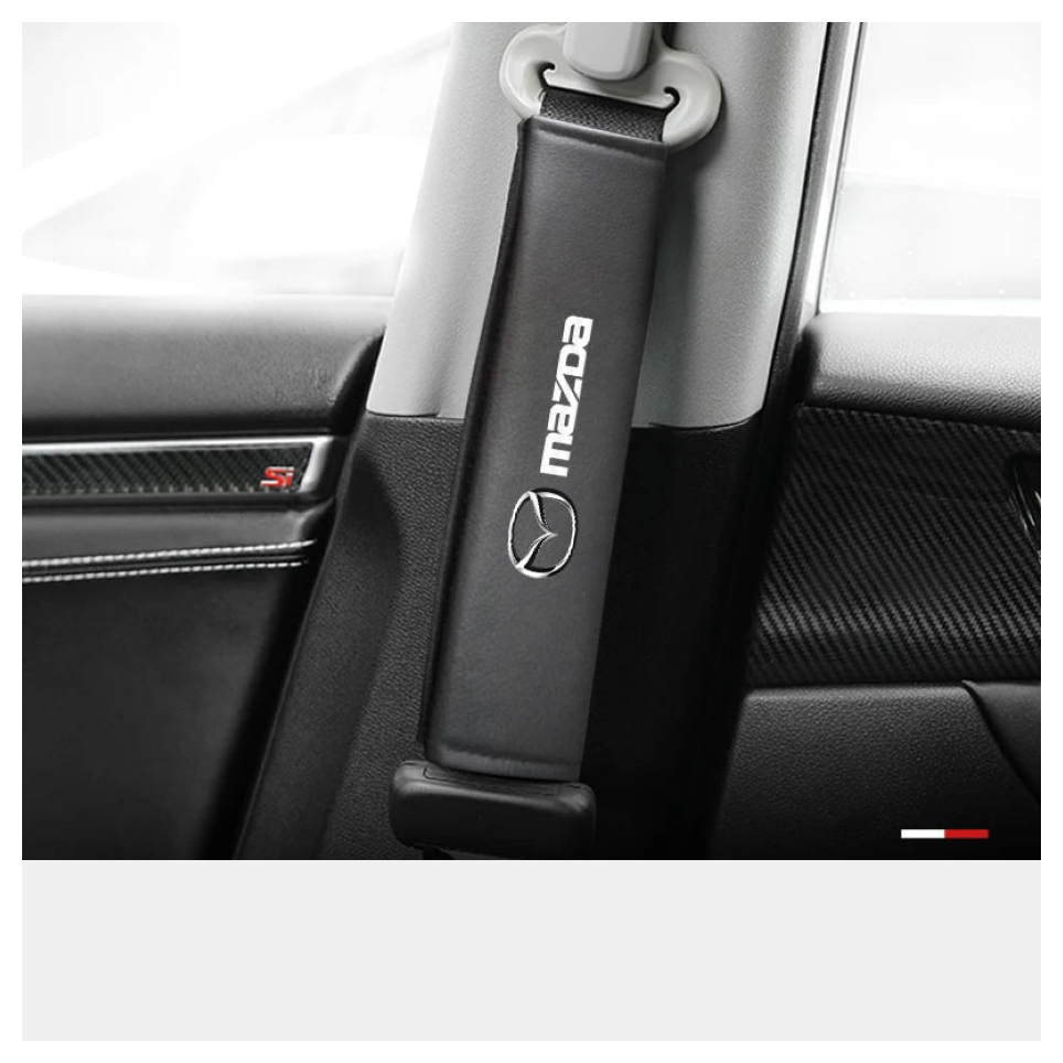 Coussin ceinture sécurité noir logo Mazda brodé confort épaule tous modèles - Mazdrive