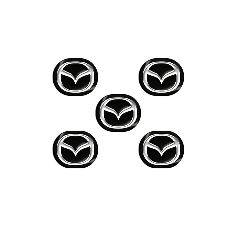 Emblèmes clé à distance 13mm logo Mazda noir argent autocollant remplacement - Mazdrive