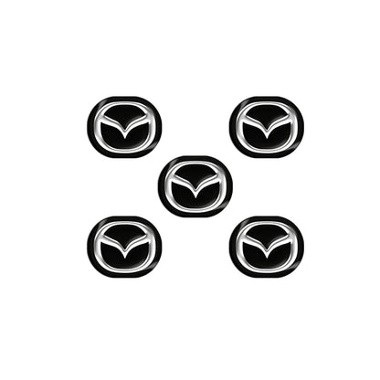 Emblèmes clé à distance 13mm logo Mazda noir argent autocollant remplacement - Mazdrive