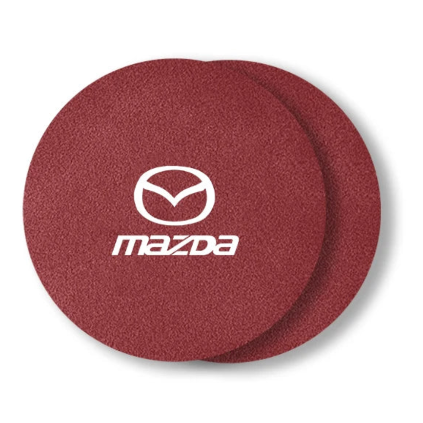 Lot 2 dessous verre suédine antidérapant porte-gobelet Mazda 3 CX-30 noir logo - Mazdrive