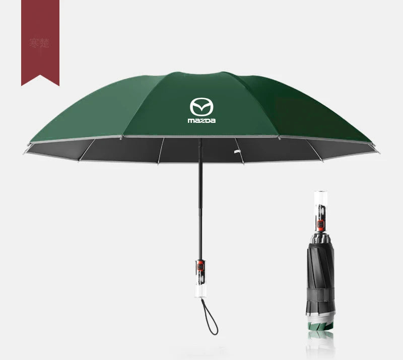 Parapluie étanche réfléchissant pliable noir logo Mazda édition premium - Mazdrive