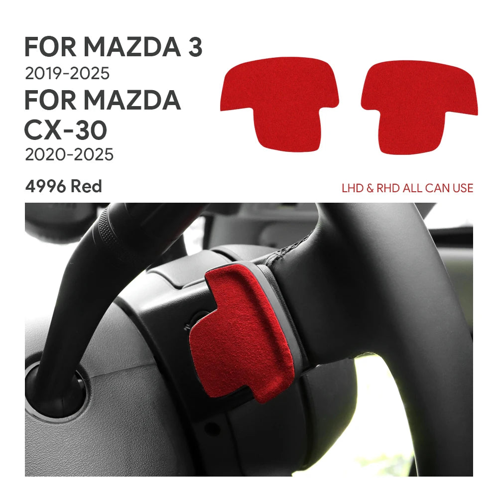 Protection garniture palette volant suédine orange noir Mazda 3 CX-30 2019-2025 - Mazdrive