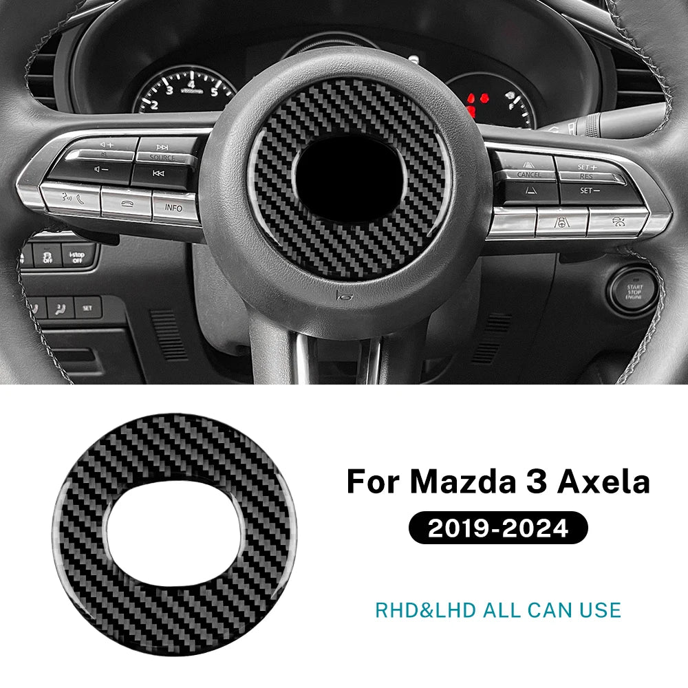 Autocollant fibre de carbone pour centre du volant – Mazda 3 BP & CX-30 – photo 8