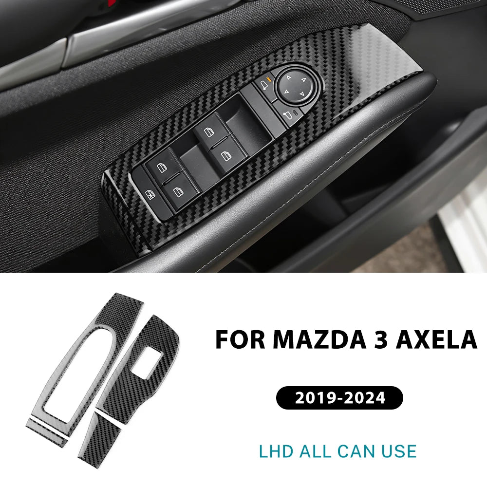 Autocollant fibre de carbone pour panneau de commande des lève-vitres avant – Mazda 3 BP – photo 7