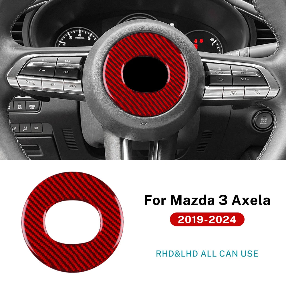 Autocollant fibre de carbone pour centre du volant – Mazda 3 BP & CX-30 – photo 7