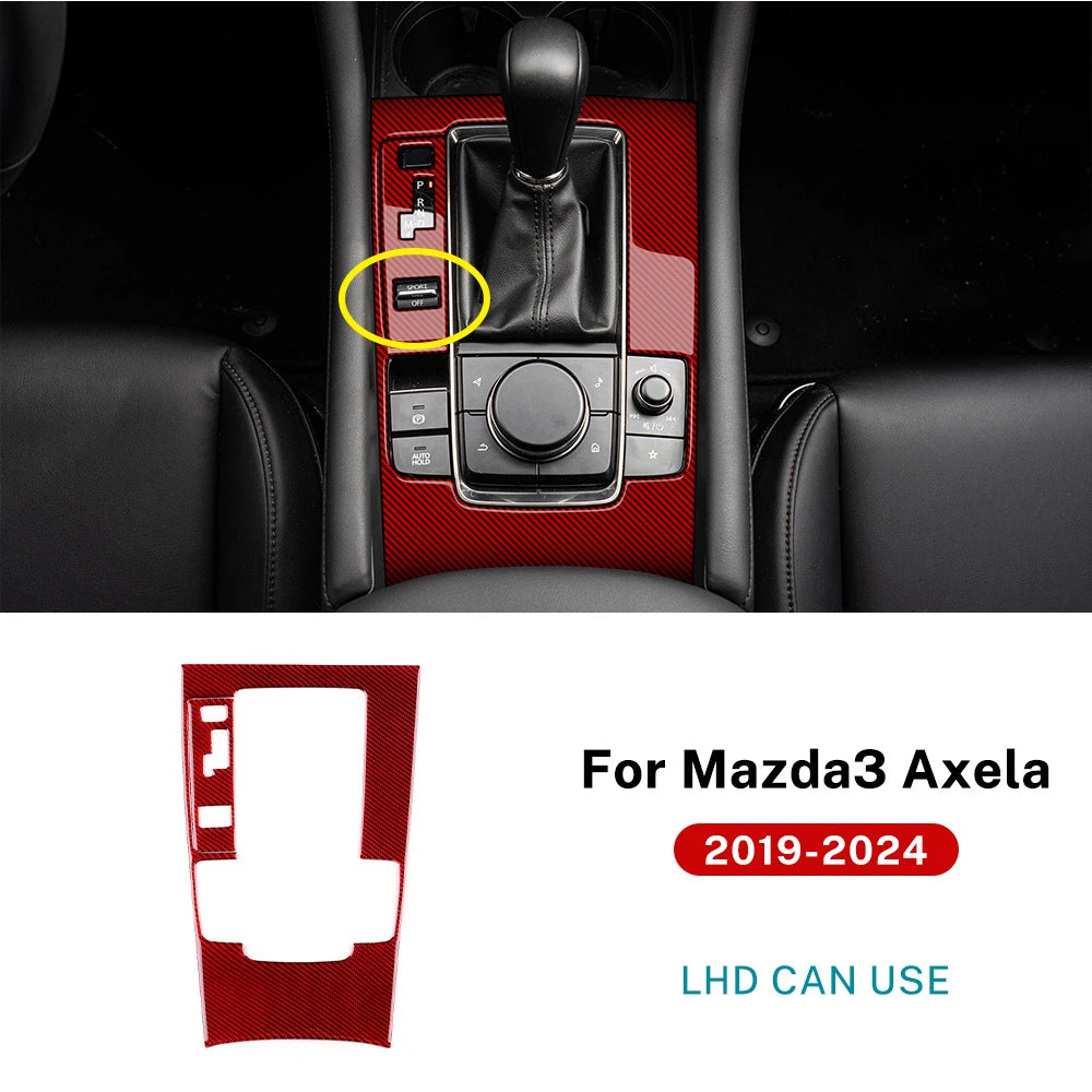 Autocollant fibre de carbone pour panneau de console boîte automatique – Mazda 3 BP – photo 14