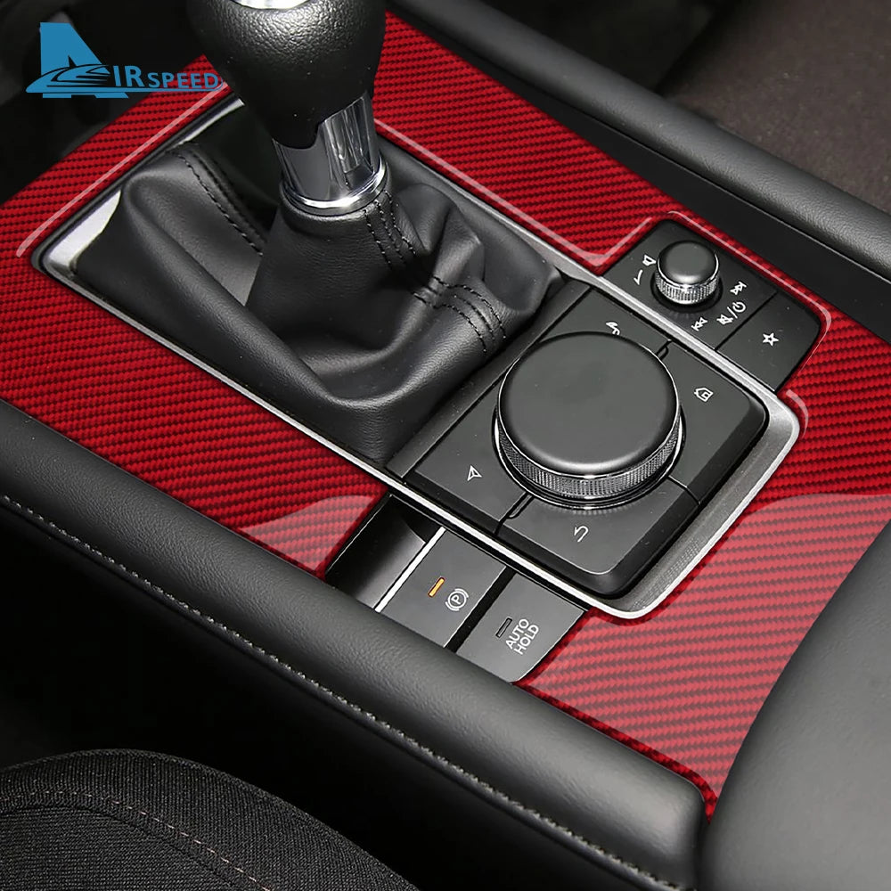 Autocollant fibre de carbone pour console de levier de vitesse – Mazda 3 BP (manuelle & automatique) – photo 5
