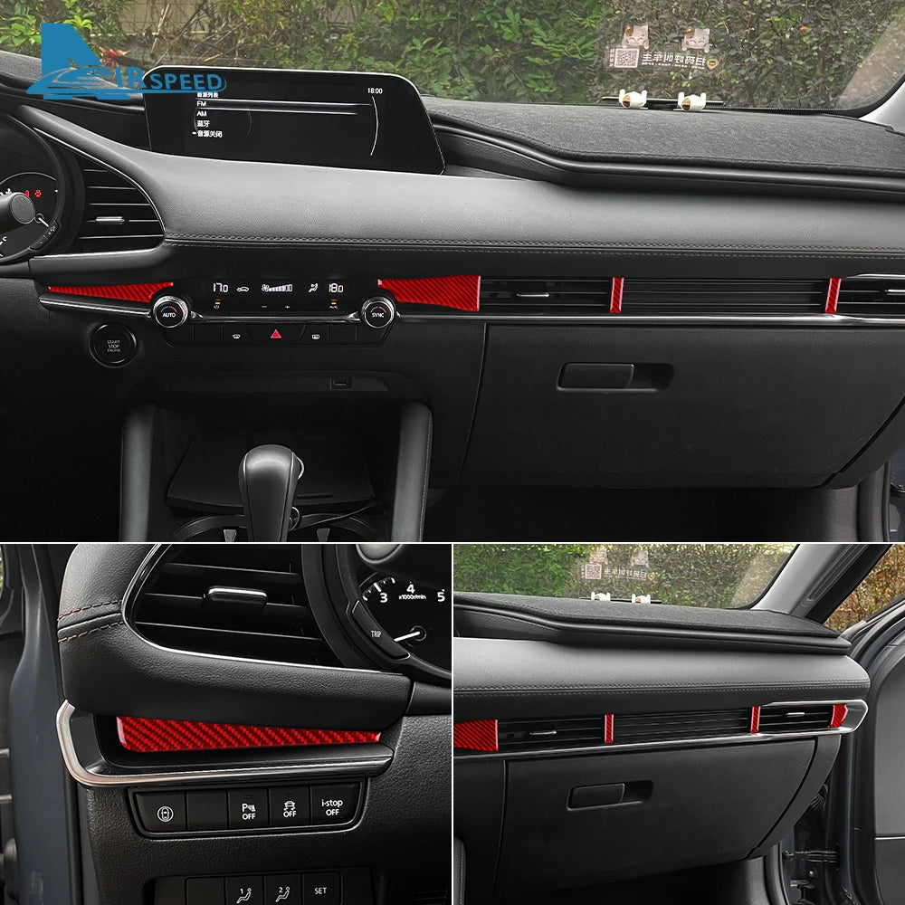 Autocollant fibre de carbone pour console centrale – Mazda 3 BP – photo 2