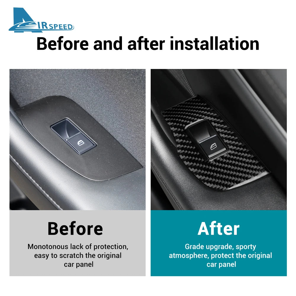 Autocollant fibre de carbone pour panneau de commande des lève-vitres arrière – Mazda 3 BP – photo 4