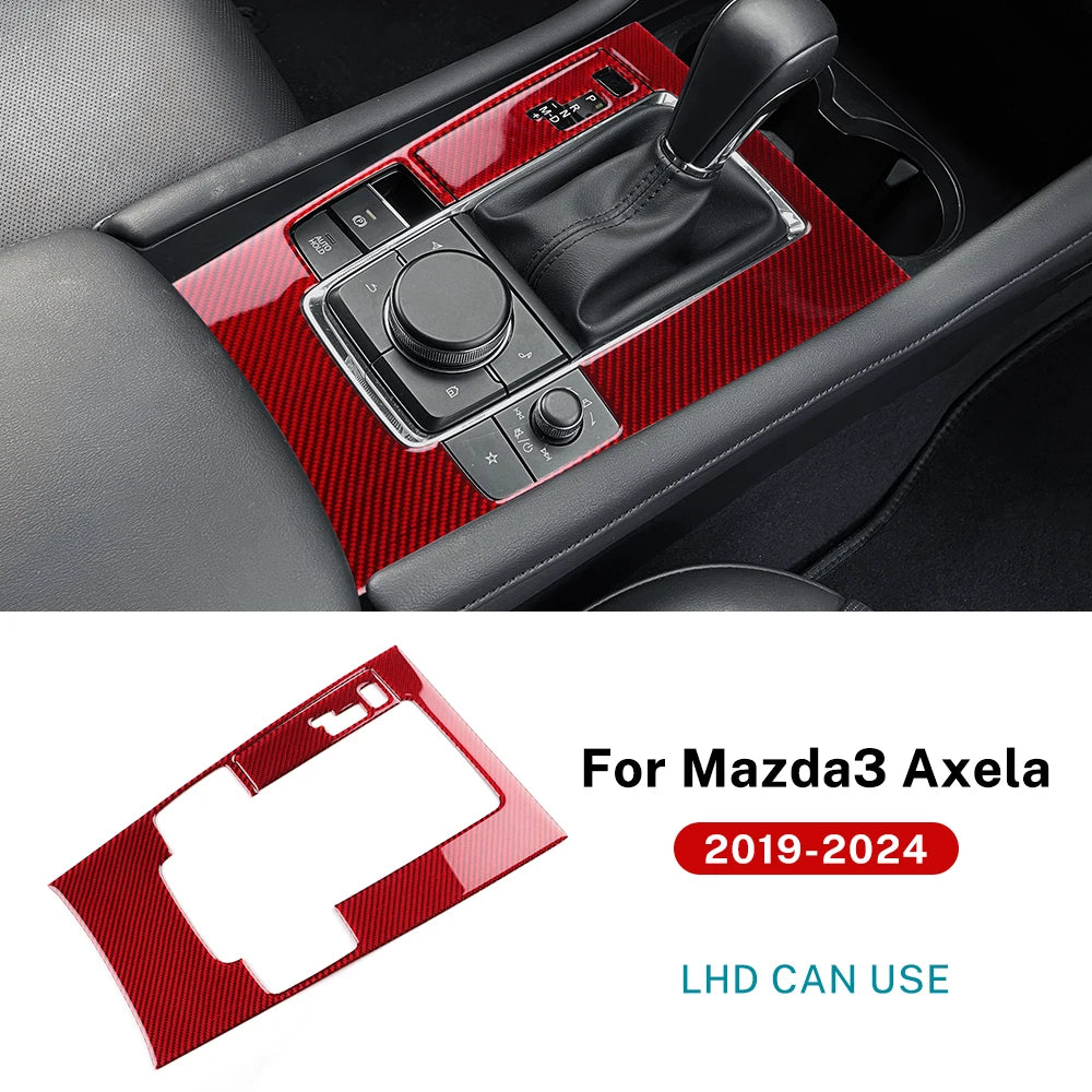 Autocollant fibre de carbone pour panneau de console boîte automatique – Mazda 3 BP – photo 10