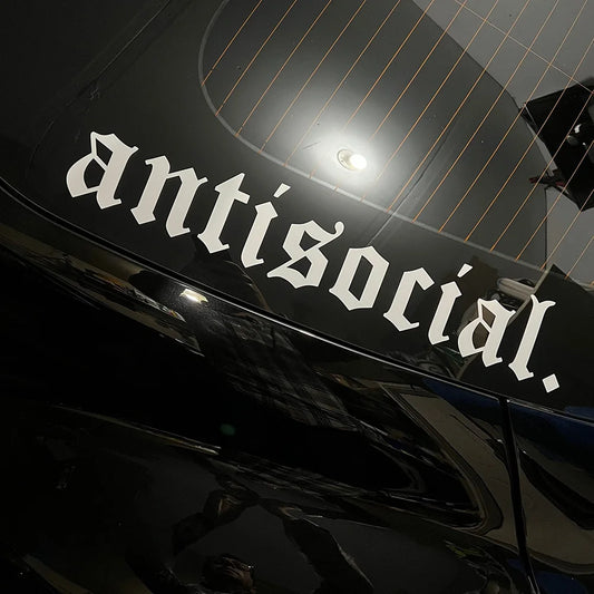 Sticker « antisocial. » lettrage gothique pour voiture