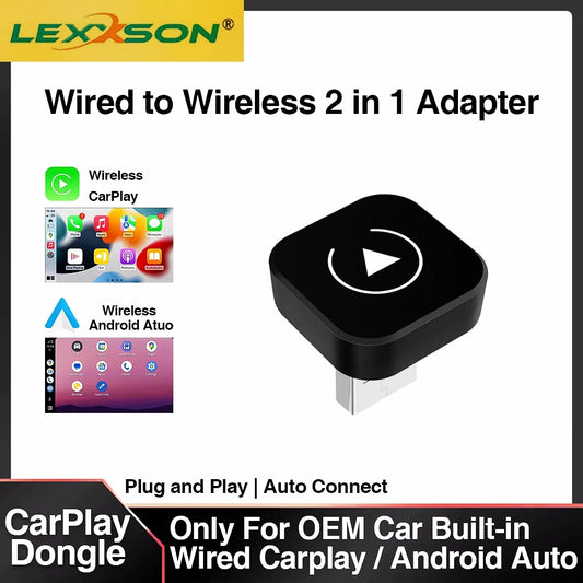 Adaptateur CarPlay et Android Auto sans fil 2 en 1 pour Mazda