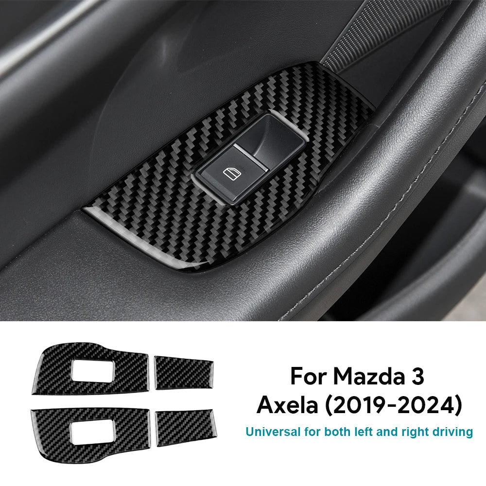 Autocollant fibre de carbone pour panneau de commande des lève-vitres arrière – Mazda 3 BP – photo 8