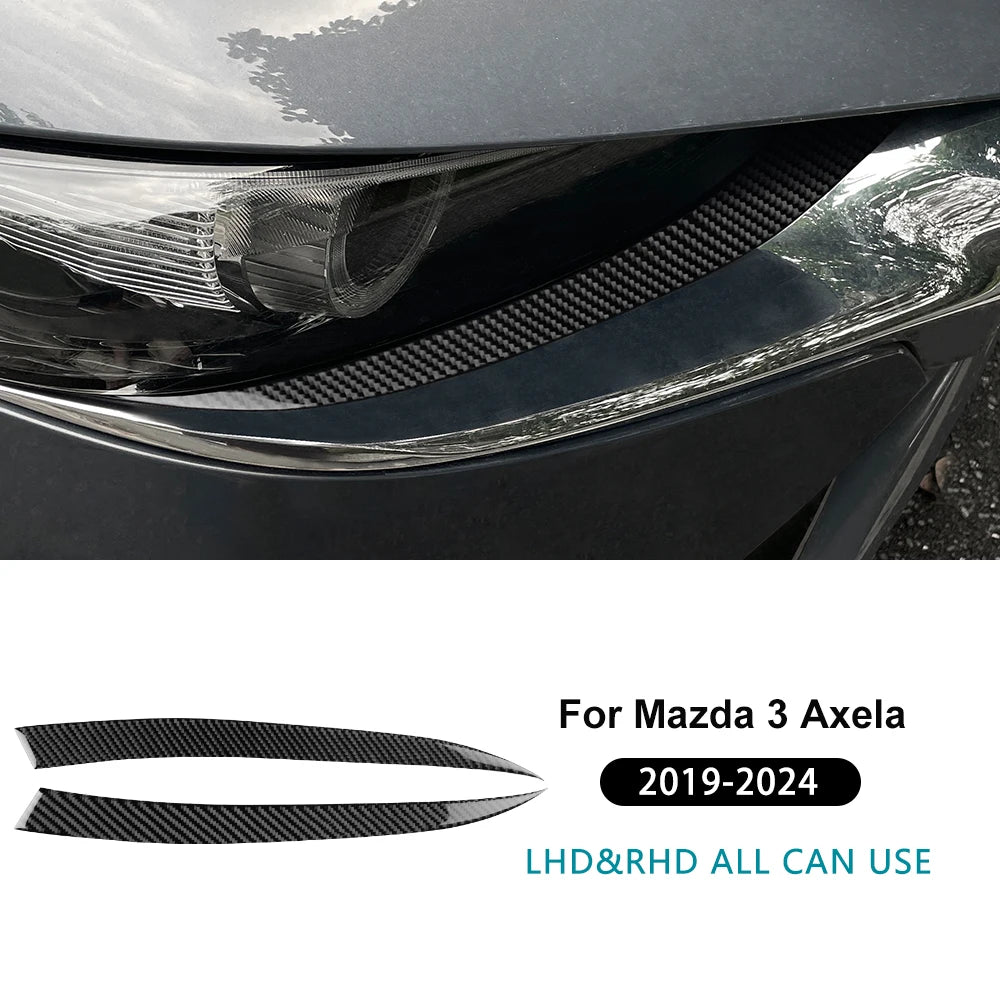 Sourcils de phares en fibre de carbone autocollants – Mazda 3 BP berline & compacte – photo 9