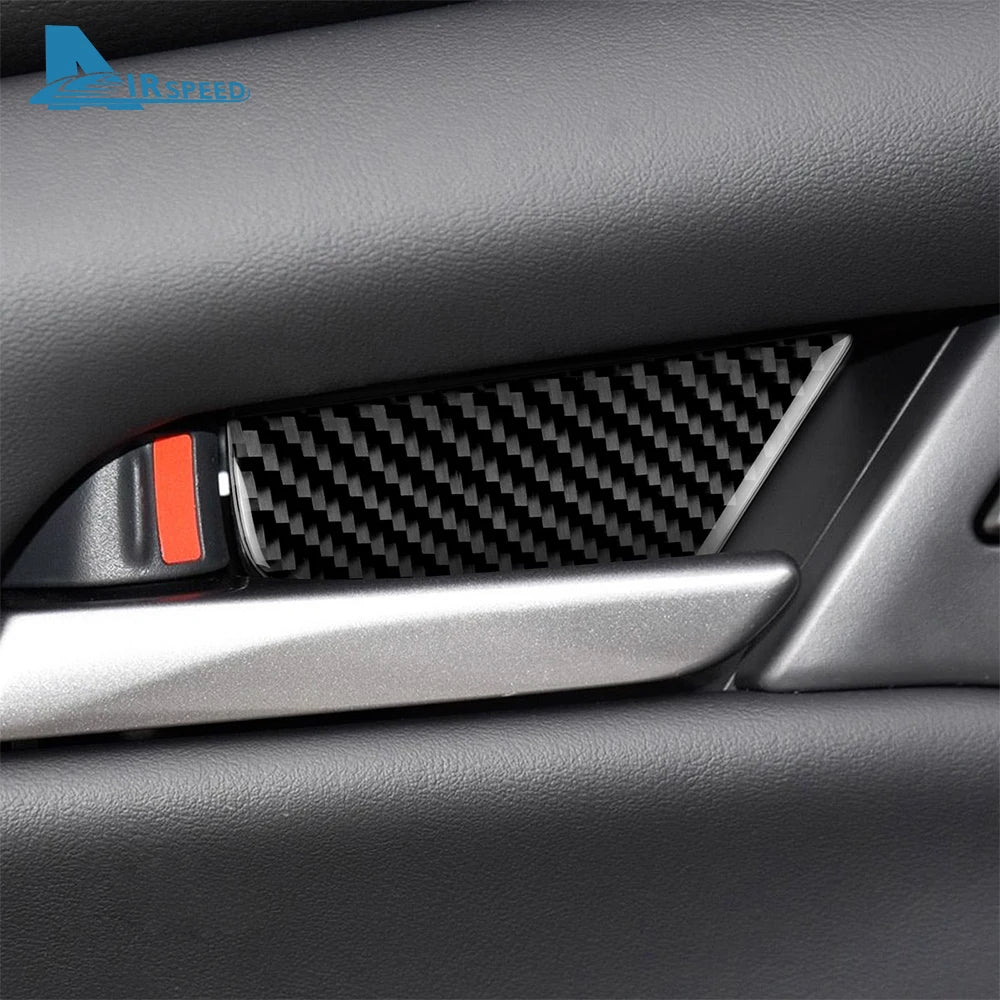 Autocollants fibre de carbone pour cuvettes de poignées de portes intérieures – Mazda 3 BP & CX-30 – photo 3