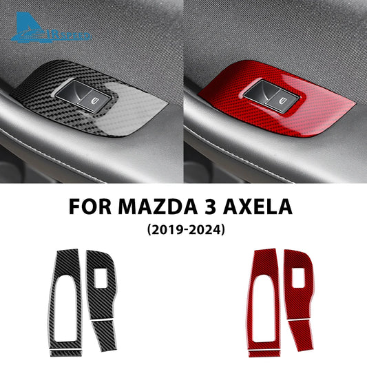 Autocollant fibre de carbone pour panneau de commande des lève-vitres avant – Mazda 3 BP