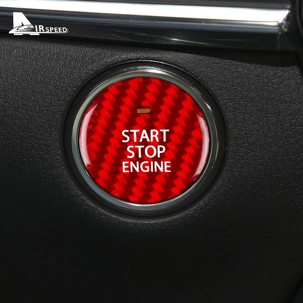 Cache de bouton Start/Stop rigide en vraie fibre de carbone – Mazda 3 BP & CX-30 – photo 3