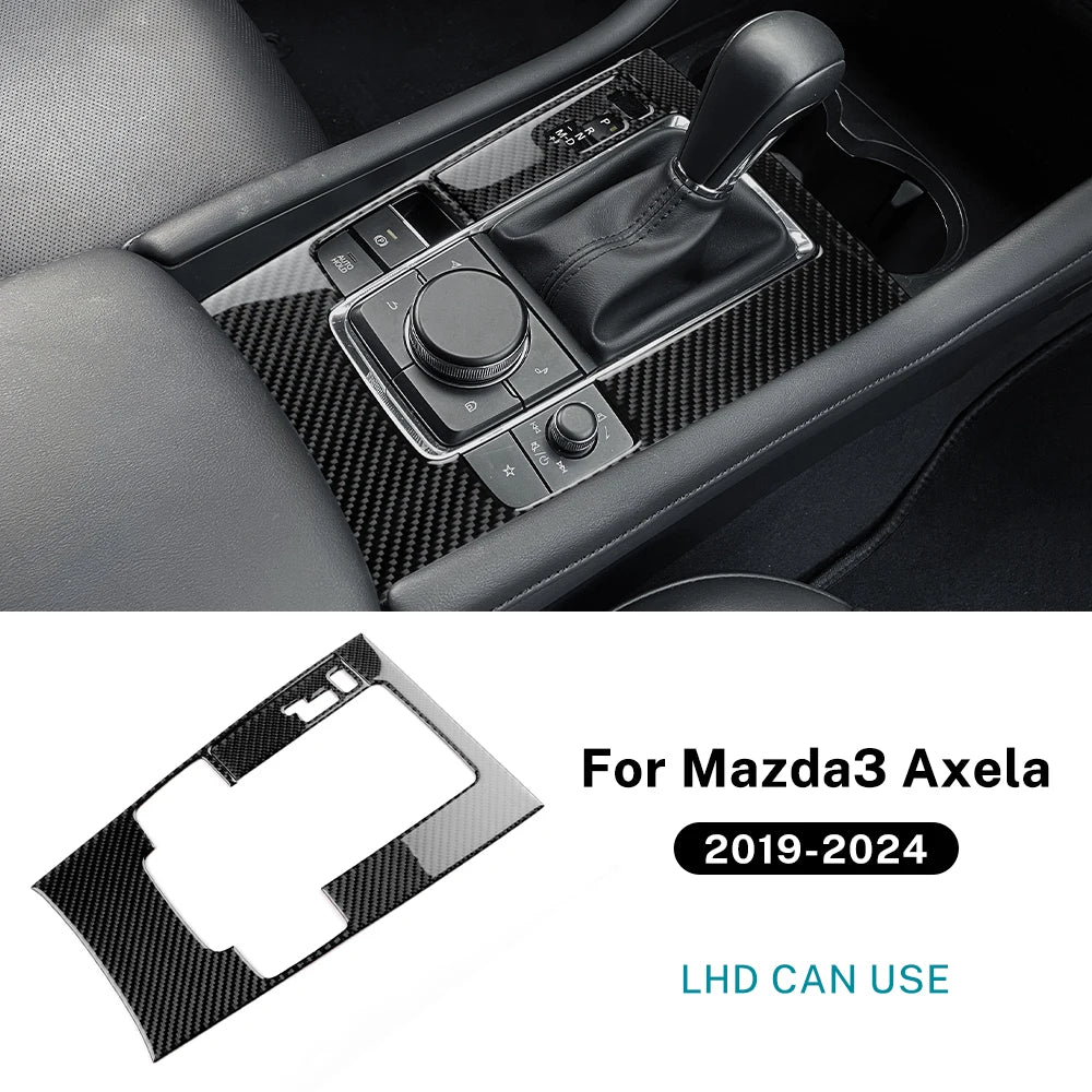 Autocollant fibre de carbone pour panneau de console boîte automatique – Mazda 3 BP – photo 8