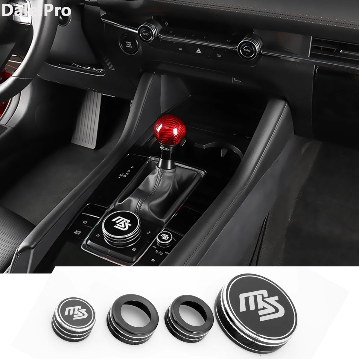 Kit Molette Multimédia & Bagues de Climatisation en Aluminium – Mazda 3 & CX-30