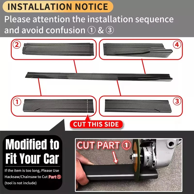Extensions de Bas de Caisse 8 Pièces (2,2 m) – Mazda 3 BP
