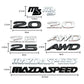 Emblèmes Métalliques 3D Premium AWD / 2.0 / 2.5 / MS – Mazda