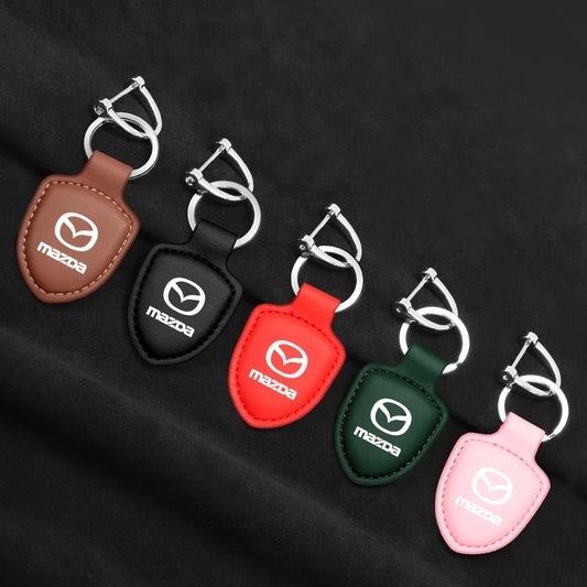 Porte-clés en cuir avec emblème - Édition Mazda