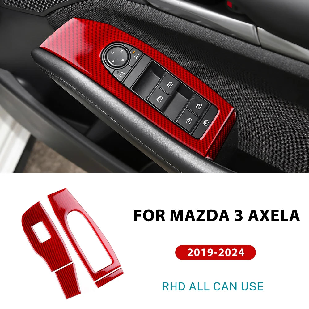 Autocollant fibre de carbone pour panneau de commande des lève-vitres avant – Mazda 3 BP – photo 8