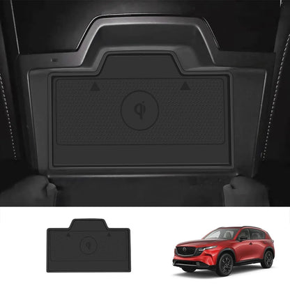 Tapis de console centrale en silicone antidérapant – CX-5 2026 – Tapis de recharge sans fil A